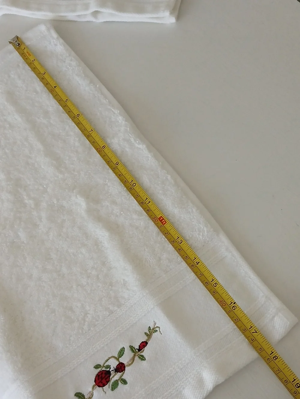 Ladybugs Fingertip Guest Towels 100% Cotton HOME SPA Portugal 12x18